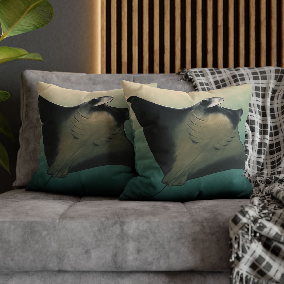Velvet Current Manta Ray custom pillow cases