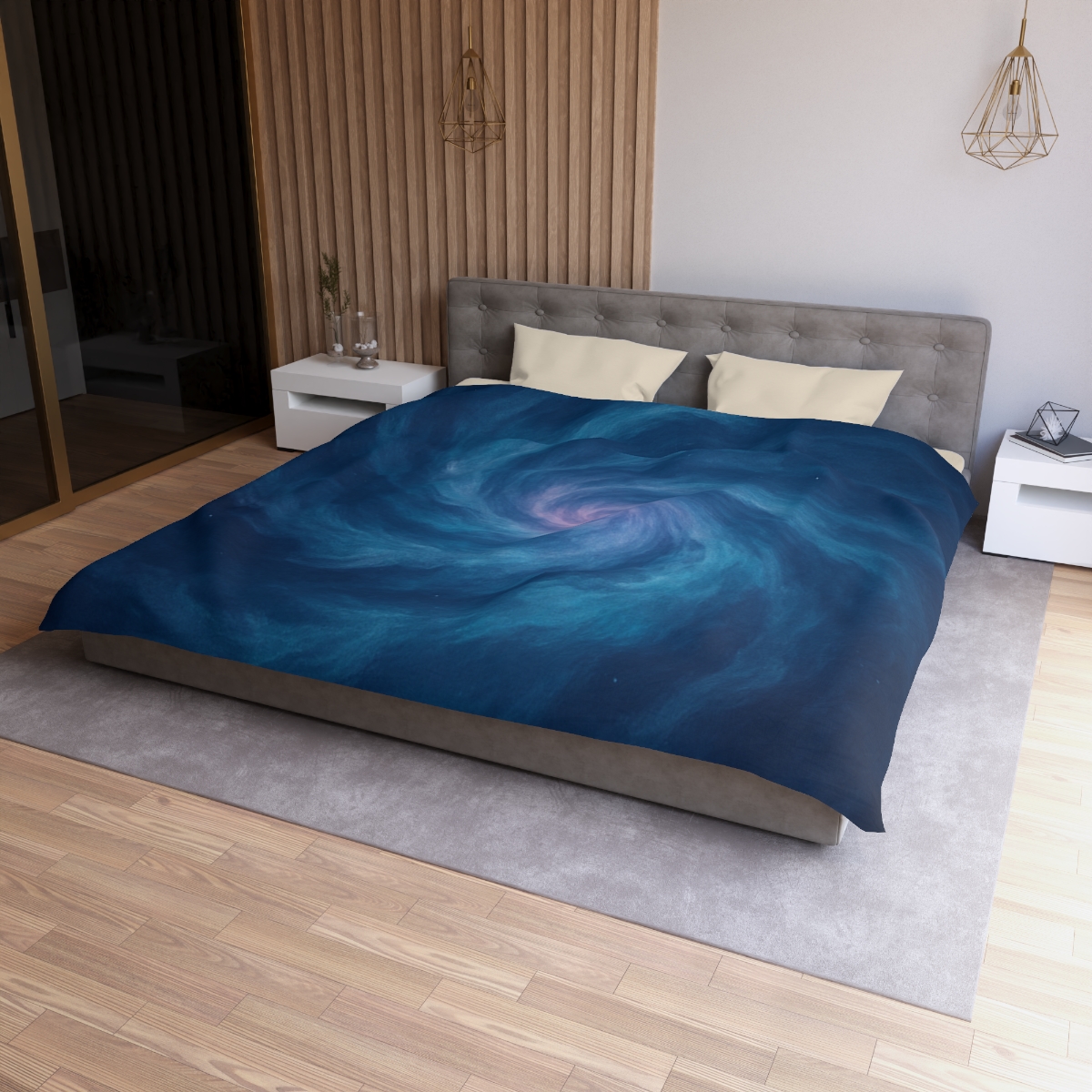 Nebula Spiral Tapestry designer printed duvets