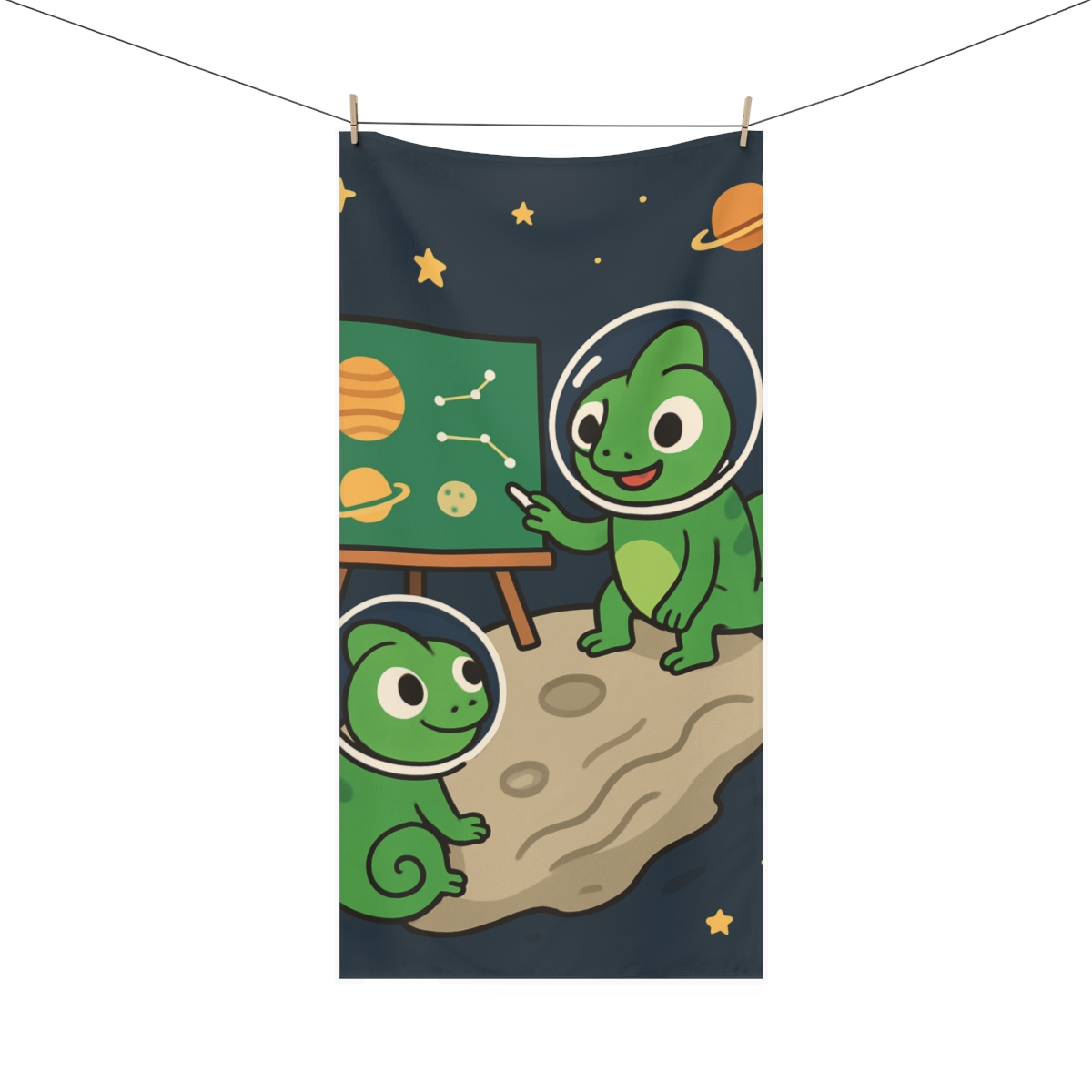Comet Classroom With Cosmic Chameleons stylish beach towels