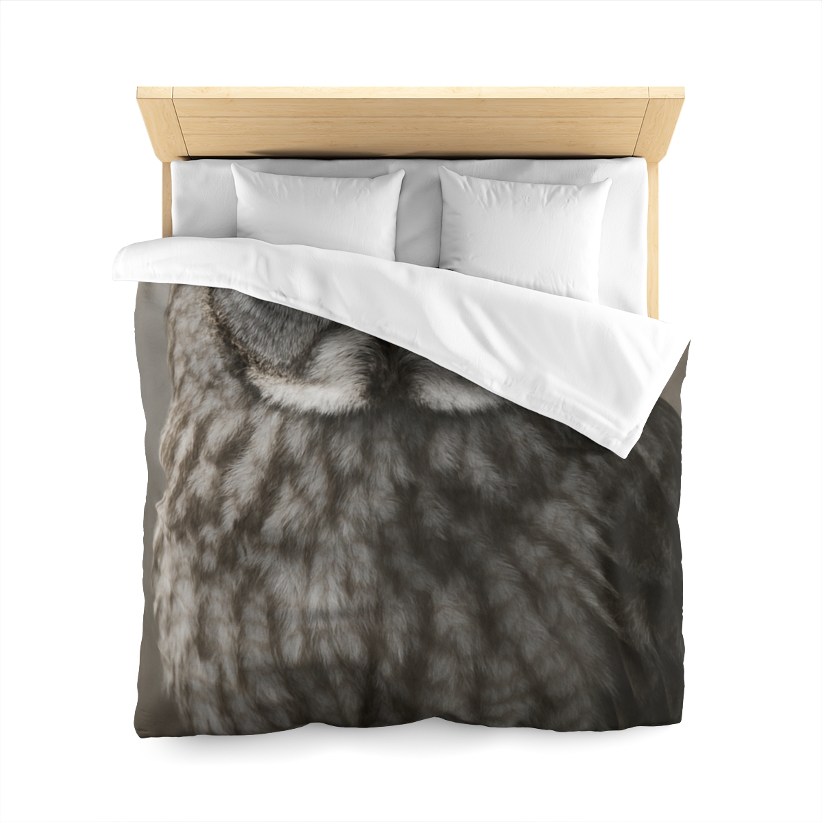 Frost Note Great Gray Owl warm winter duvets