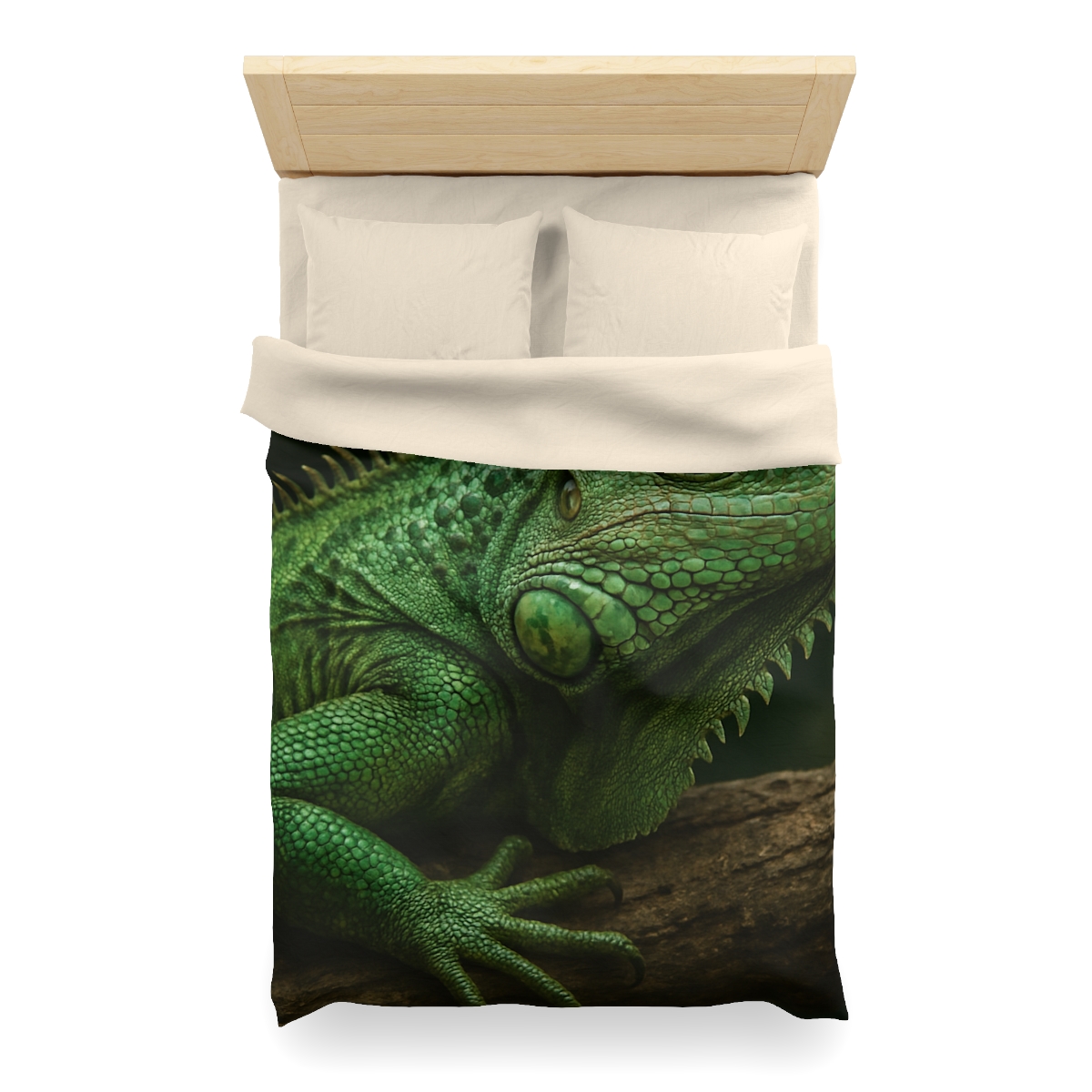 Verdant Gaze Green Iguana personalized bedding duvets