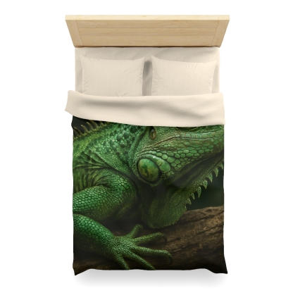 Verdant Gaze Green Iguana personalized bedding duvets