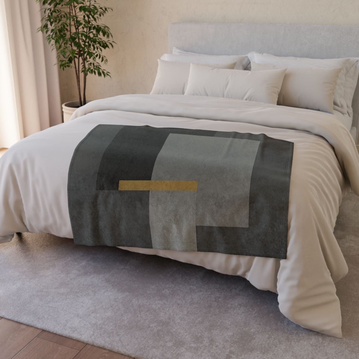 Offset Rectangles And Narrow Bridge soft fleece blankets
