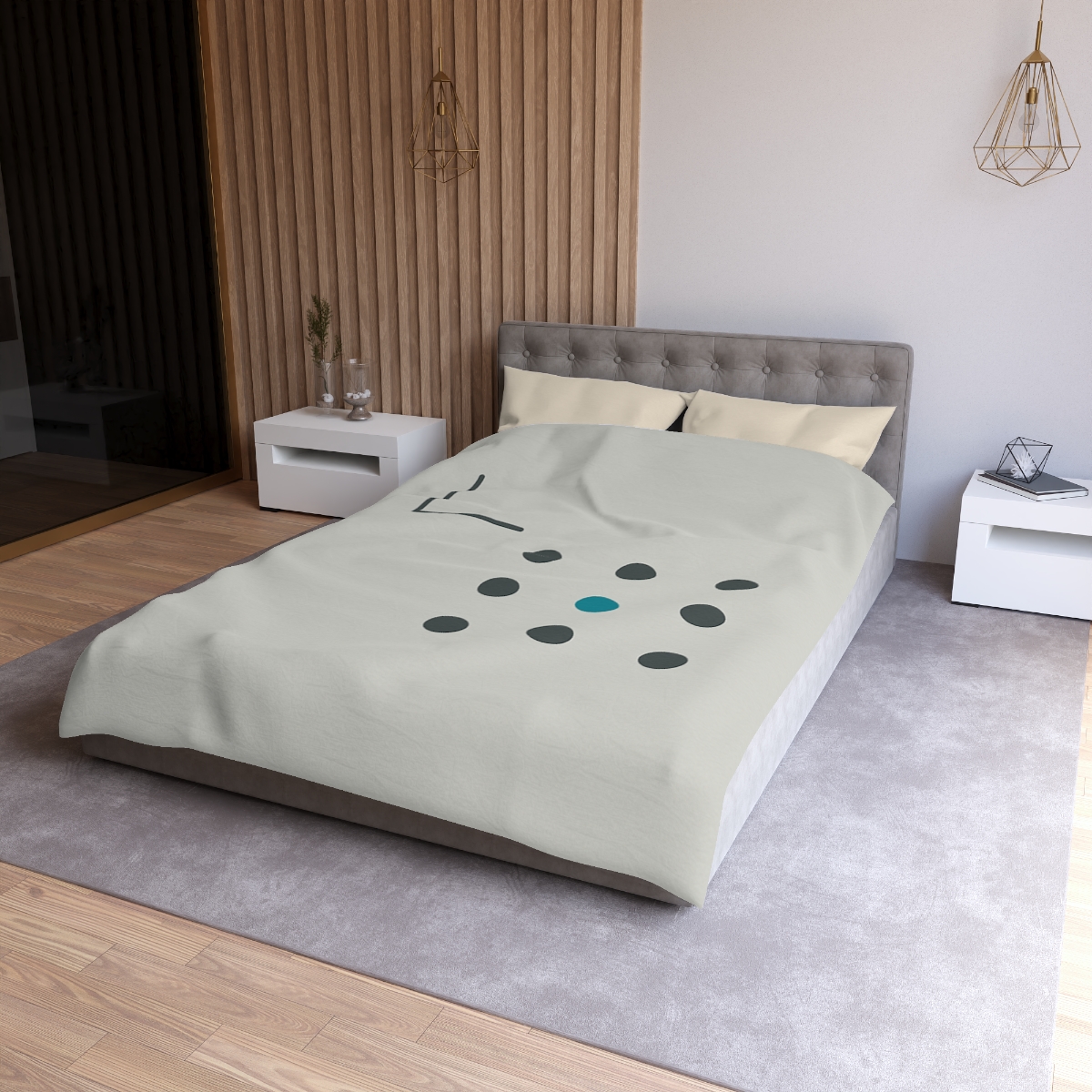 Sparse Dot Grid With Missing Corner designer printed duvets