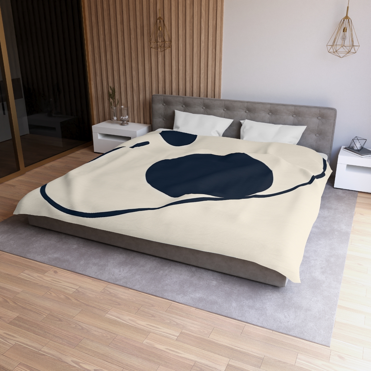 Orbit Arc And Twin Discs designer printed duvets