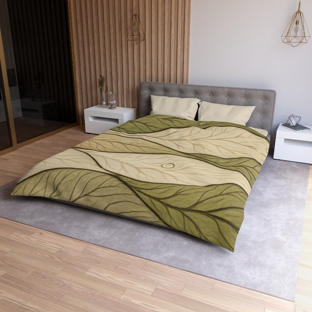Leaf Vein Topography Waves trendy bedroom duvets