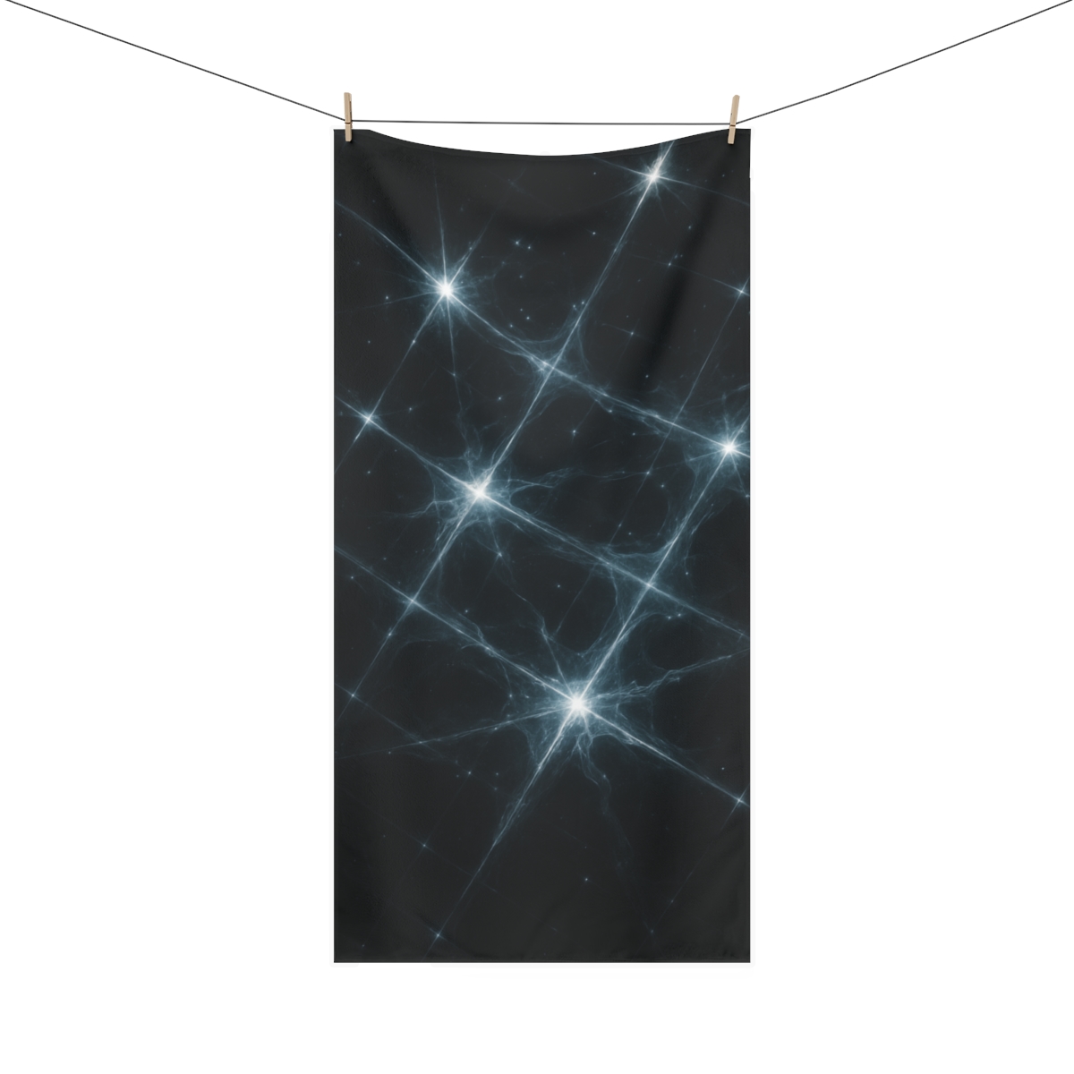 Starlit Fracture Lattice designer printed towels
