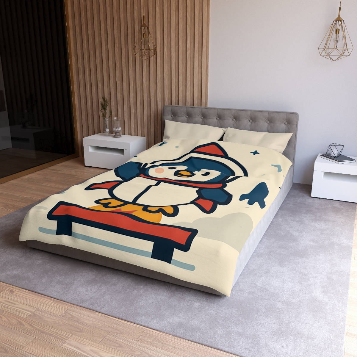 Rocket-Pilot Penguin warm winter duvets