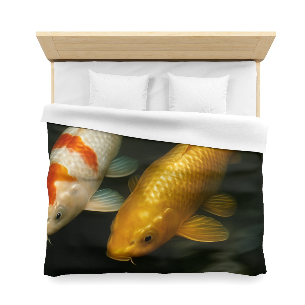 Golden Drift Koi Pair soft comforter duvets