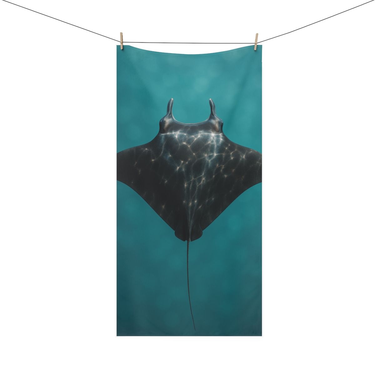 Crystal Current Manta Ray designer printed towels