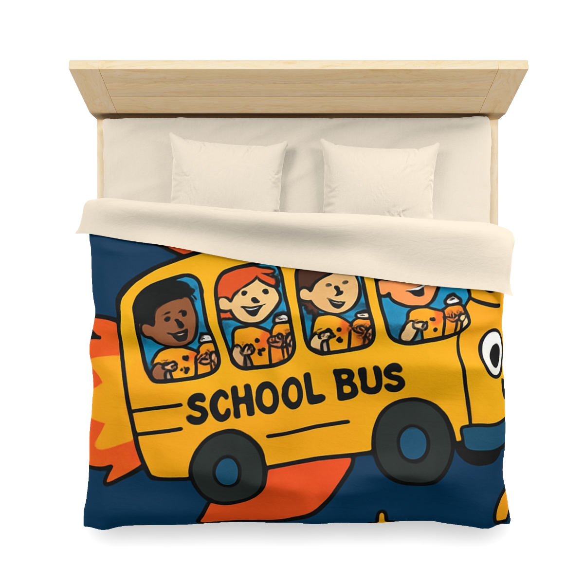 Rocket School Bus To Planet Math personalized bedding duvets