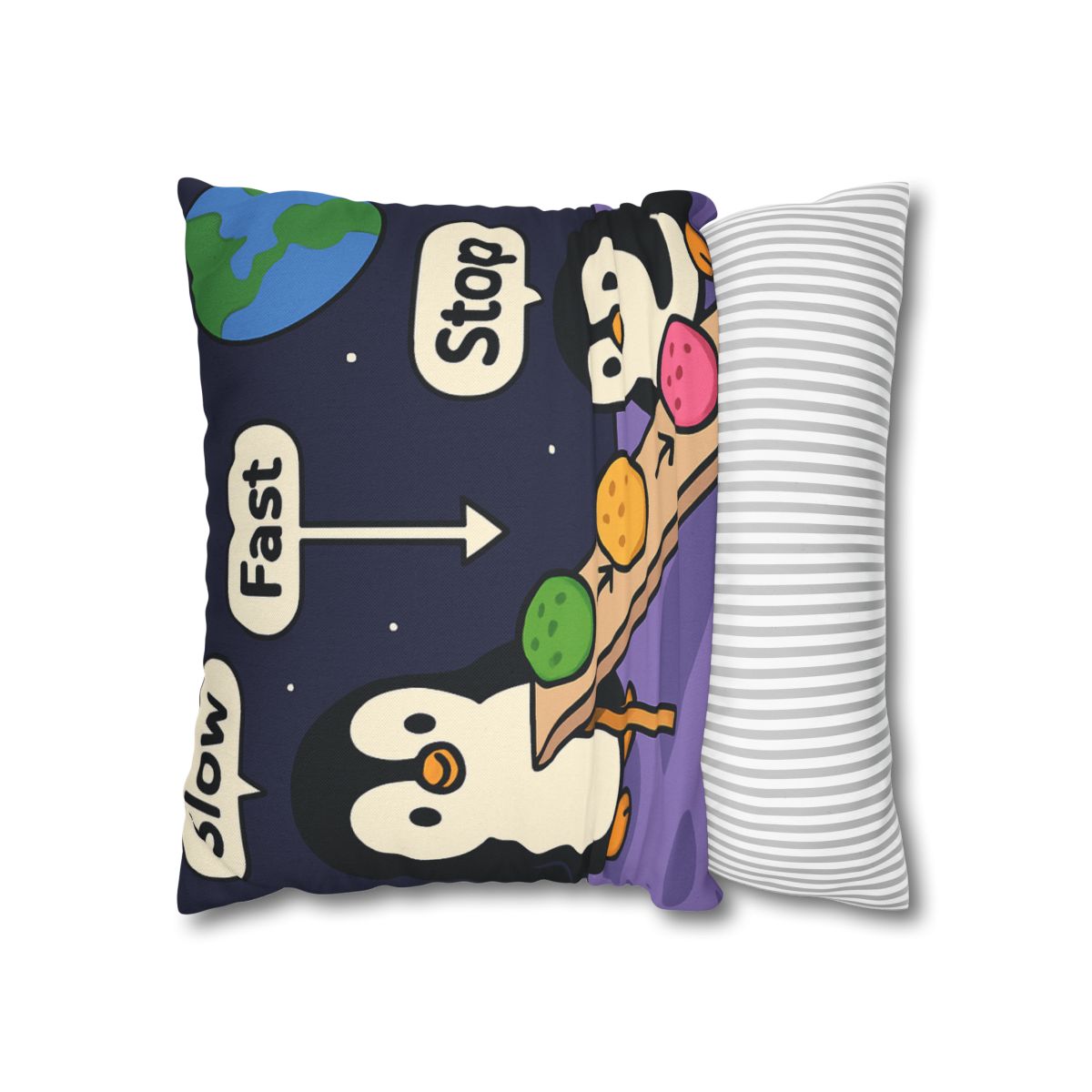 Moonlight Penguin Ice Cream Physics personalized pillow covers