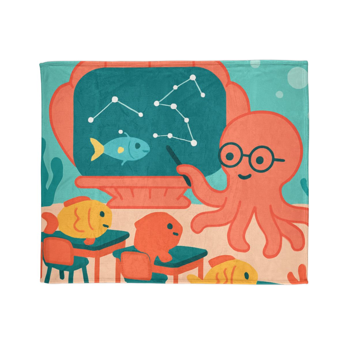 Cosmic Coral Classroom designer printed blankets