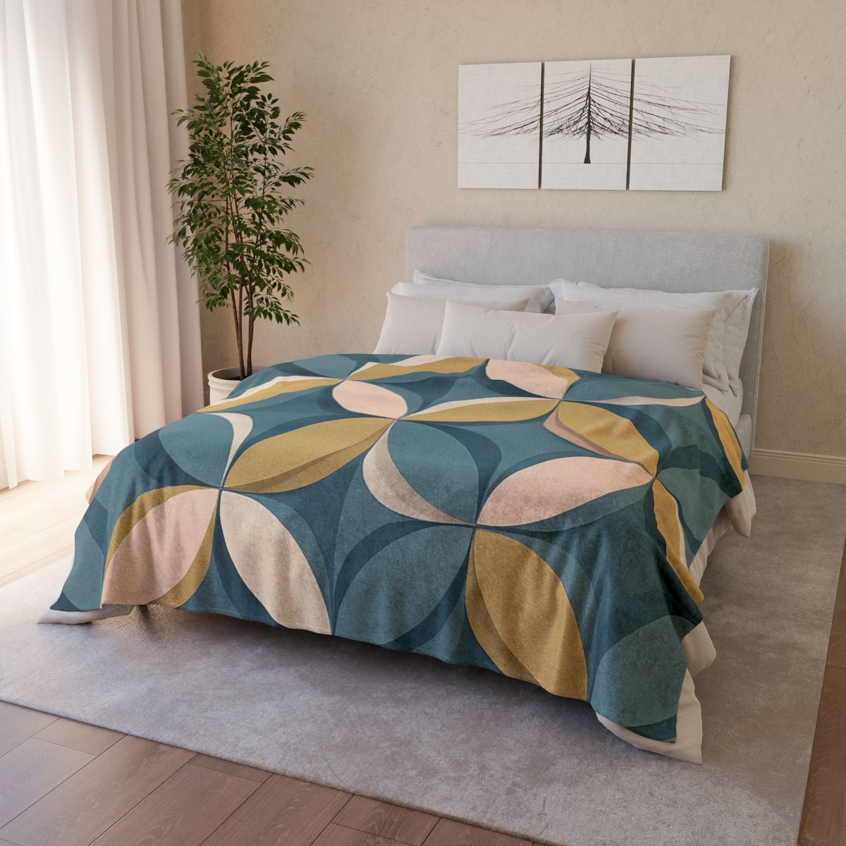 Petal Ripple Grid decorative home blankets