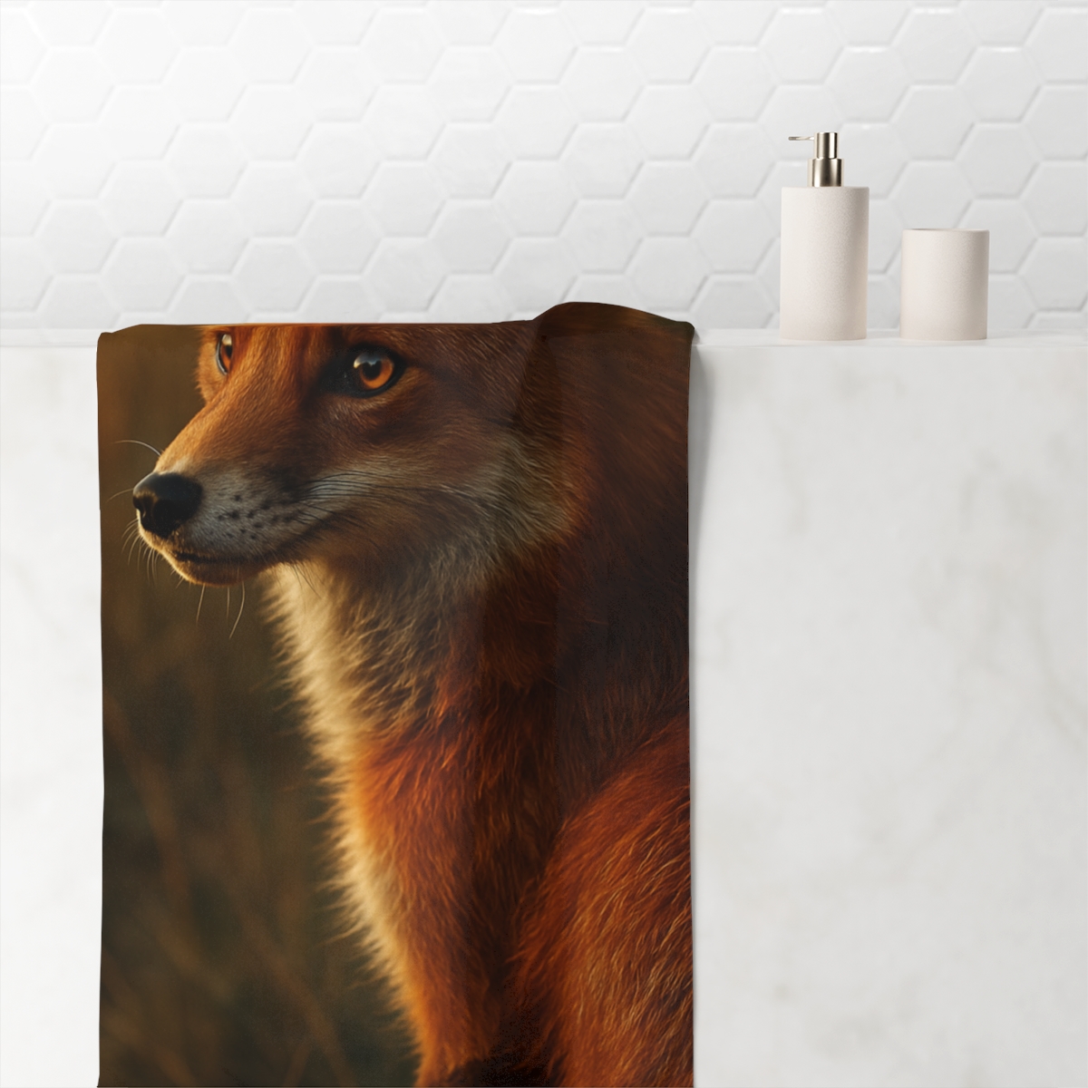 Crimson Whisper Red Fox unique gift towels