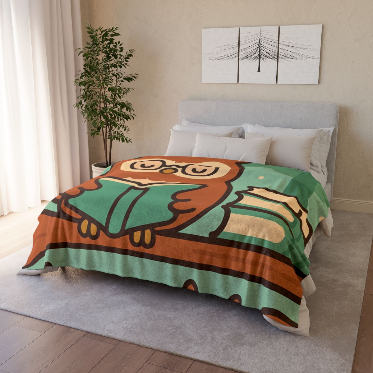Forest Library Owl unique gift blankets
