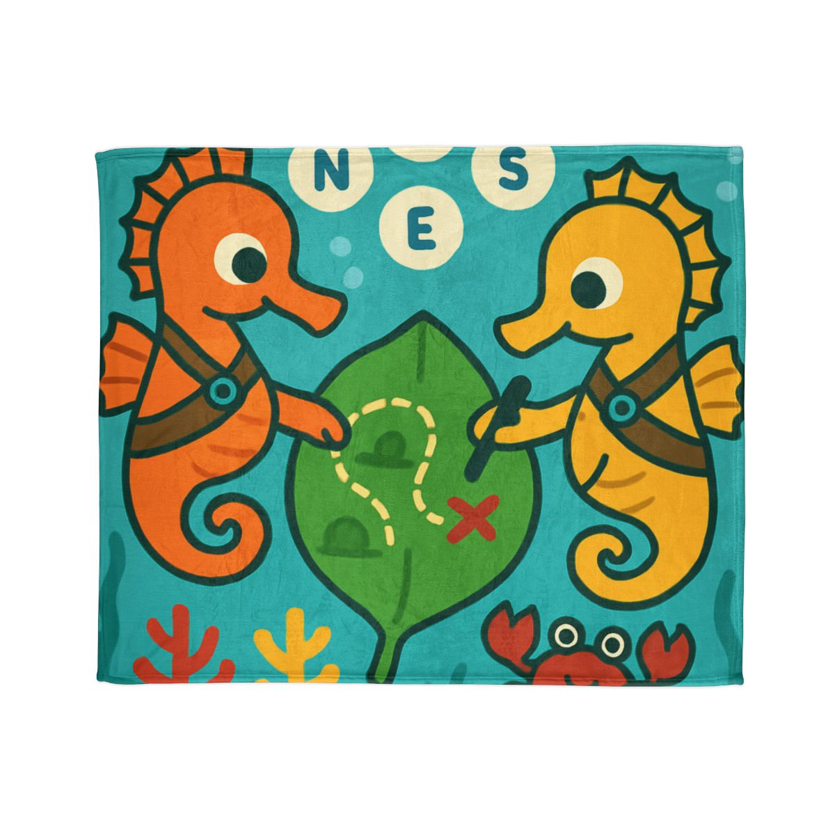 Underwater Map Makers The Seahorse Scouts decorative home blankets