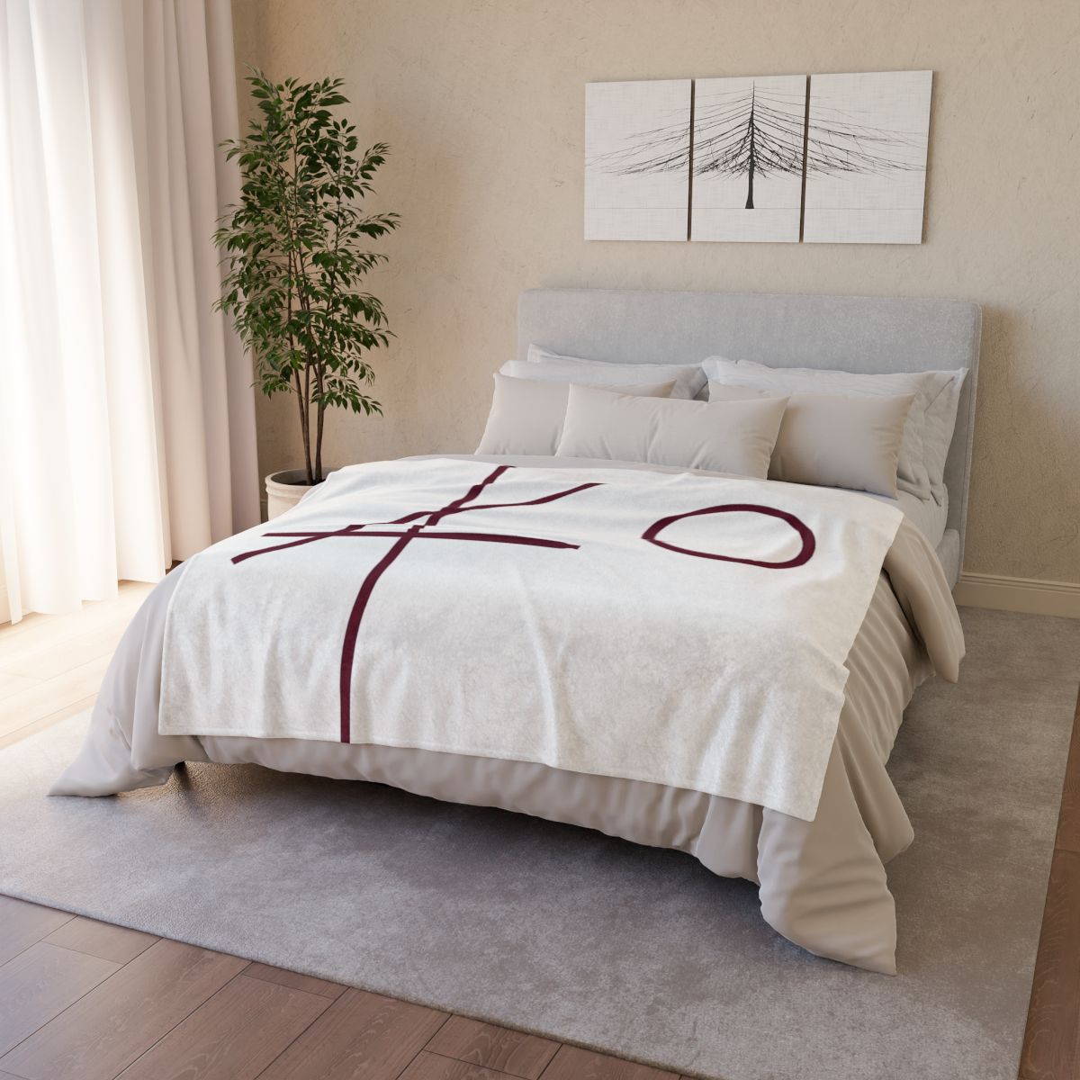 Intersecting Bar Triad With Open Circle trendy patterned blankets