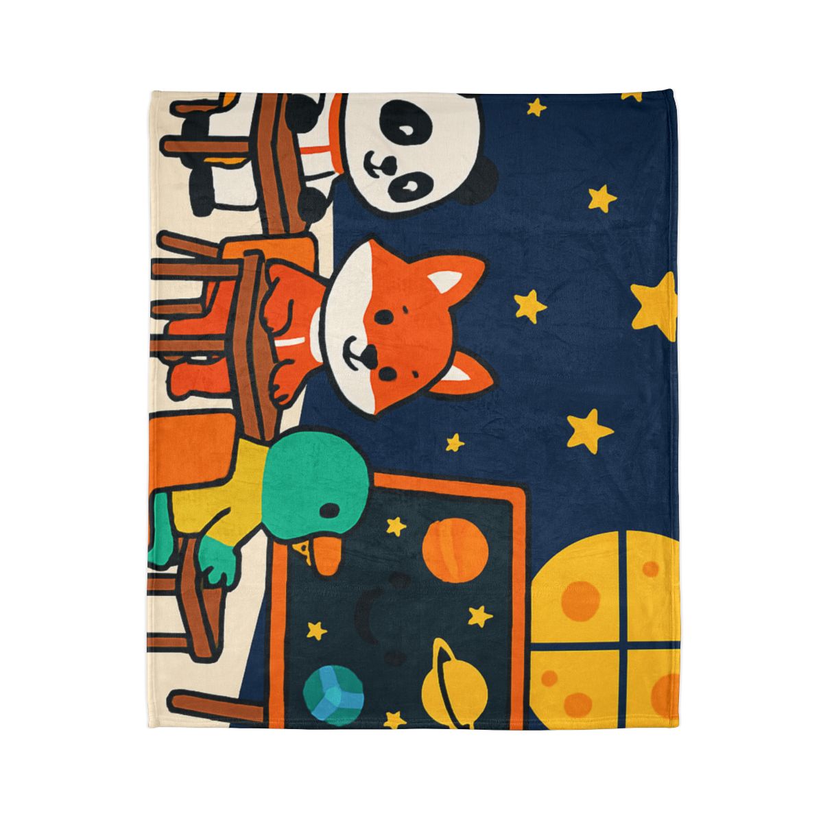 Space School For Curious Critters decorative home blankets