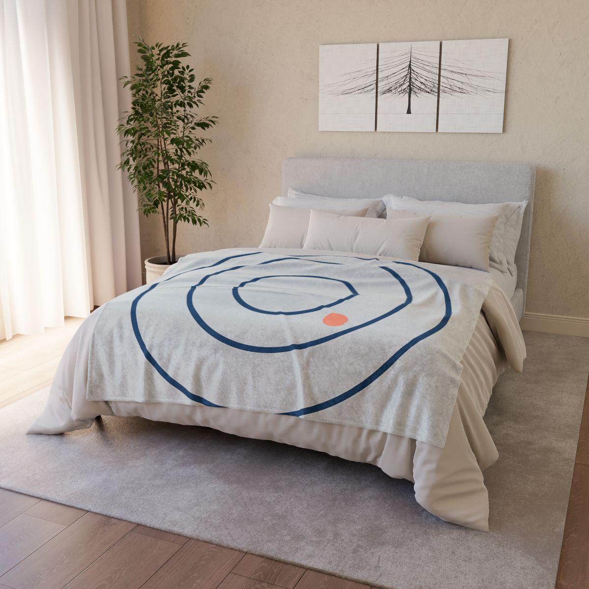 Three Calm Rings With Accent Dot designer printed blankets