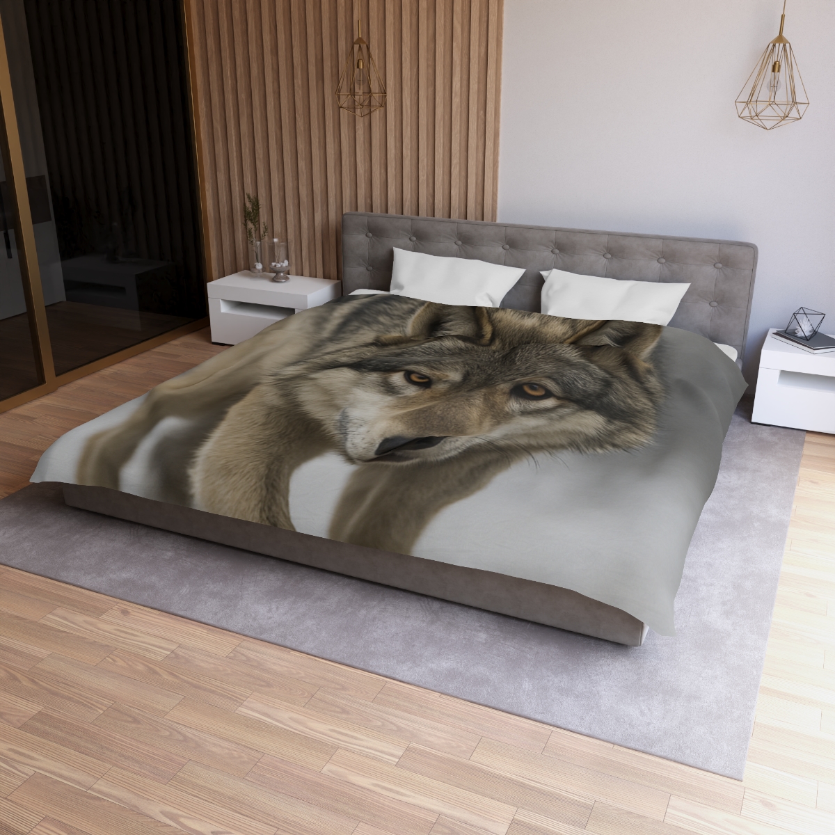 Silver Hush Gray Wolf unique patterned duvets