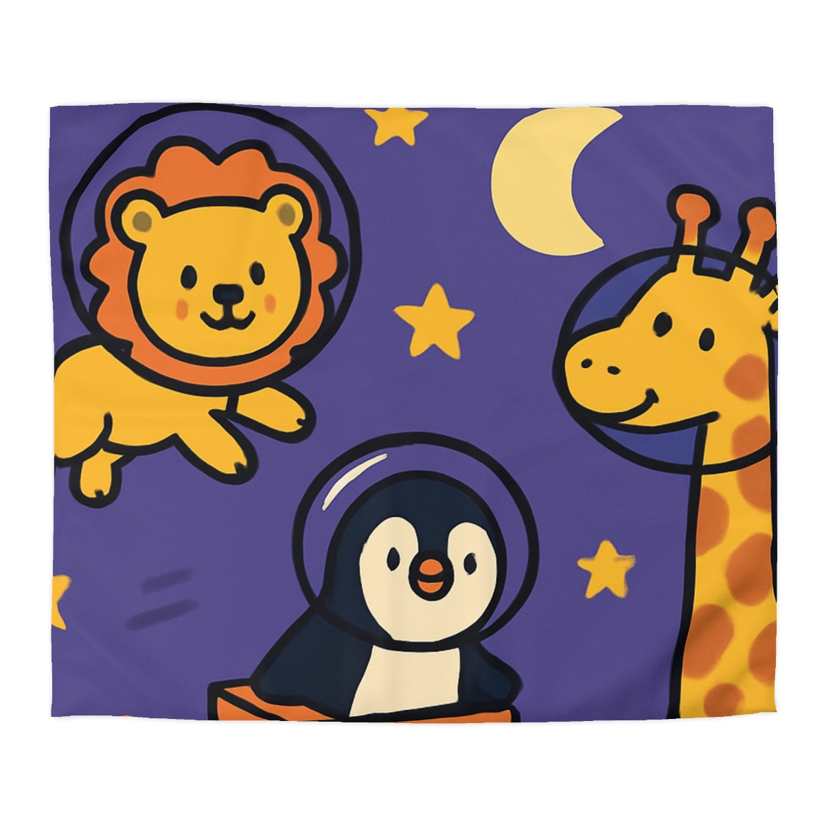 Starry Space Zoo personalized bedding duvets