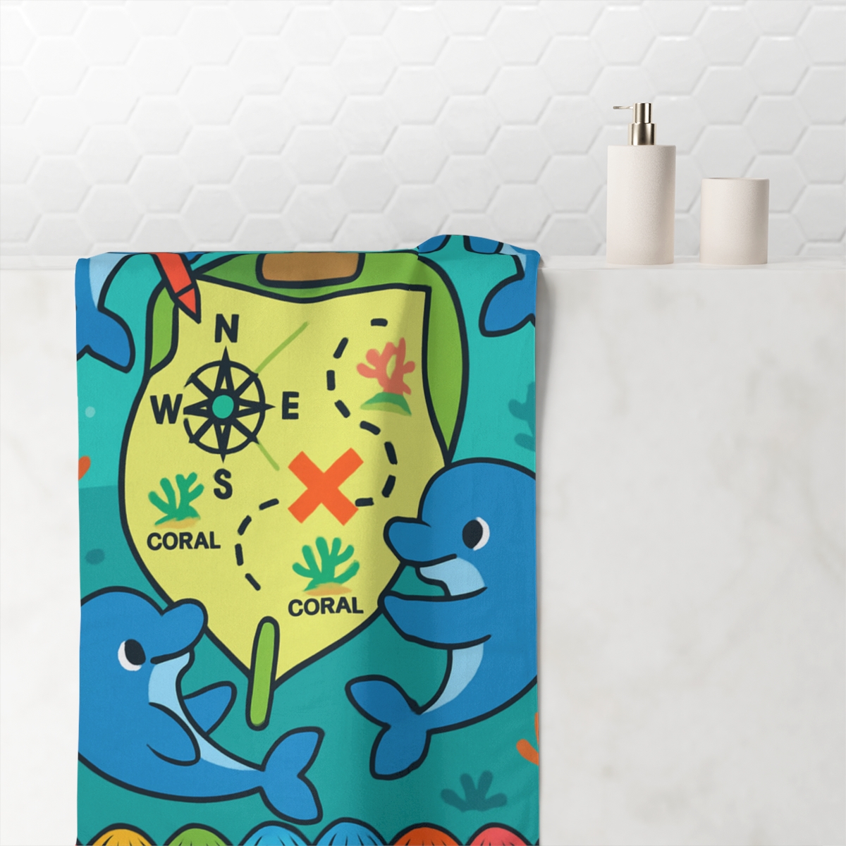 Rainbow Reef Map Makers unique gift towels