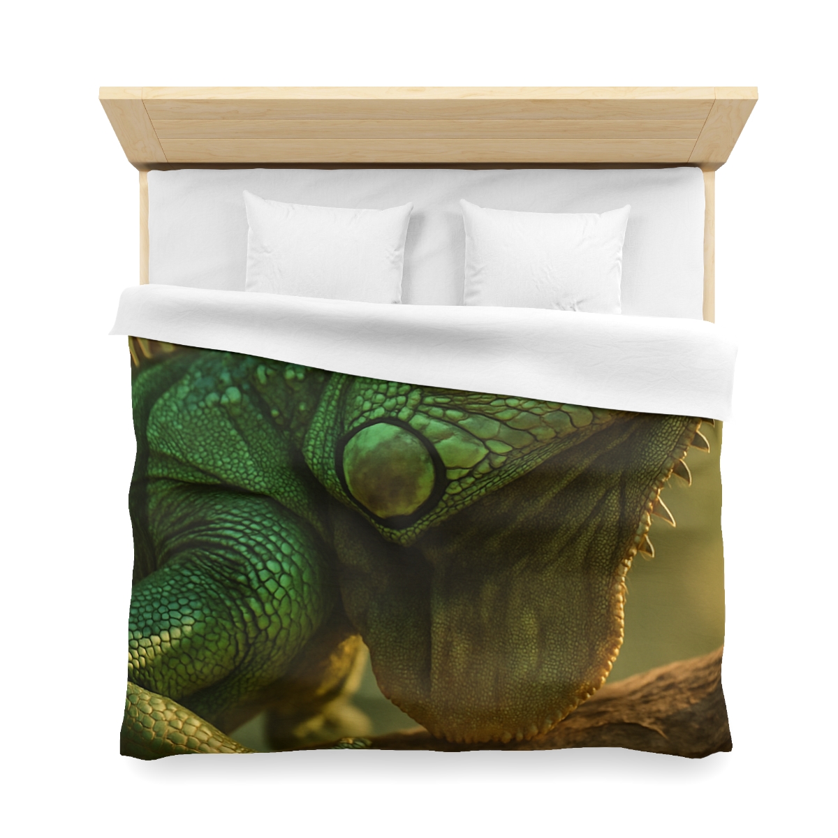 Sunlit Armor Green Iguana soft comforter duvets