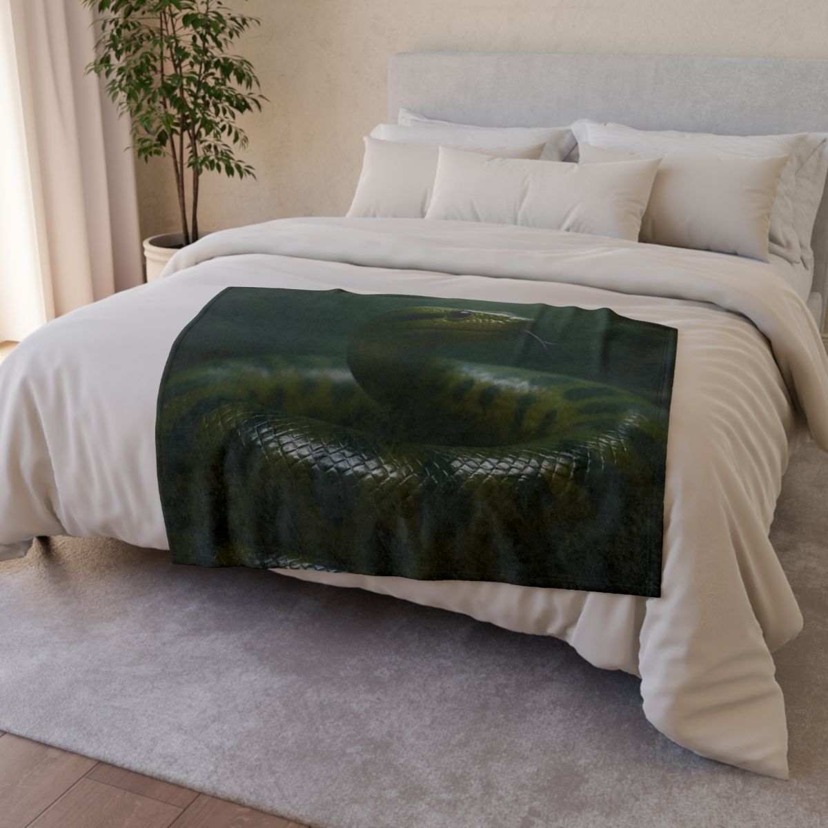 Starlit Coil Green Anaconda trendy patterned blankets