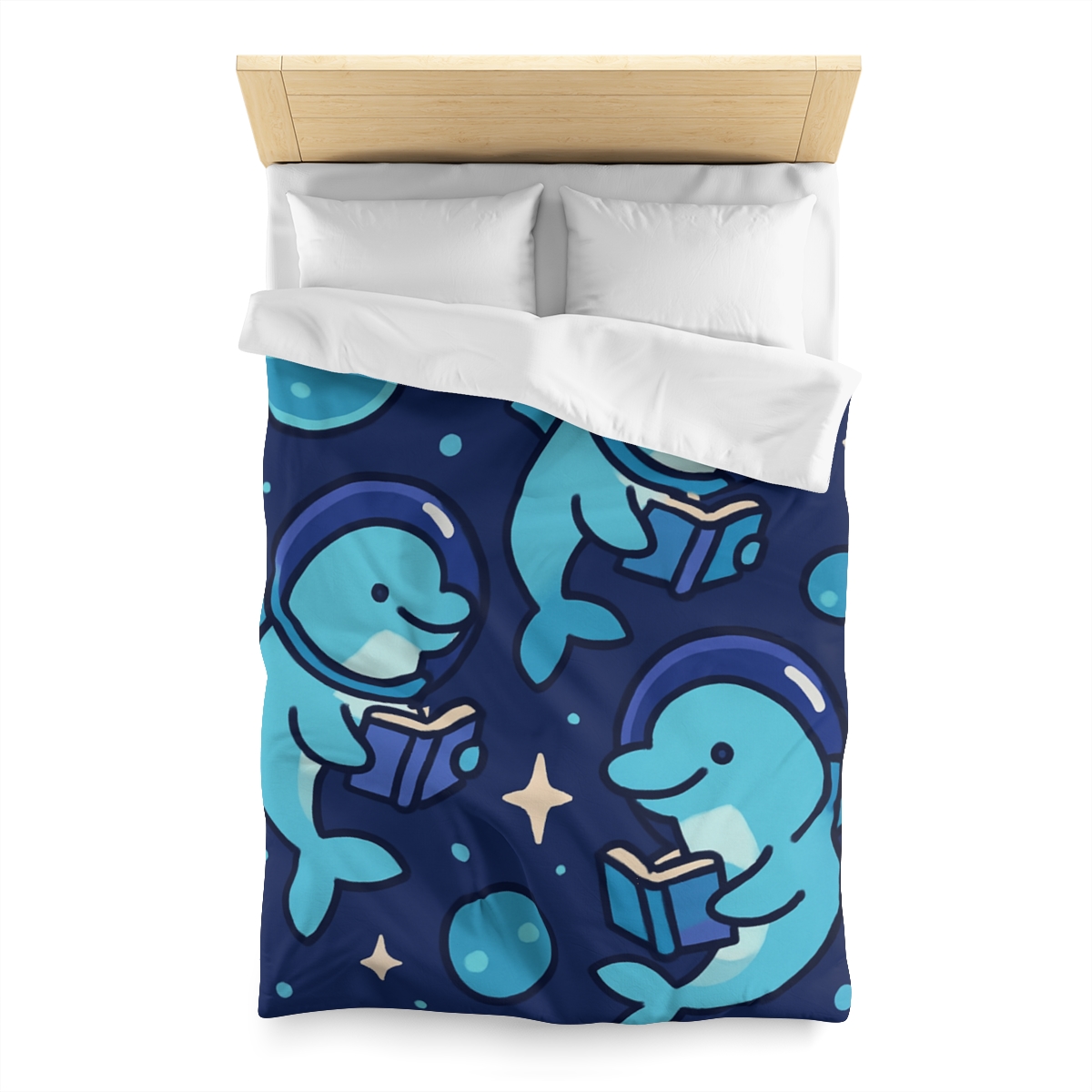 Space School Of Curious Dolphins custom duvets