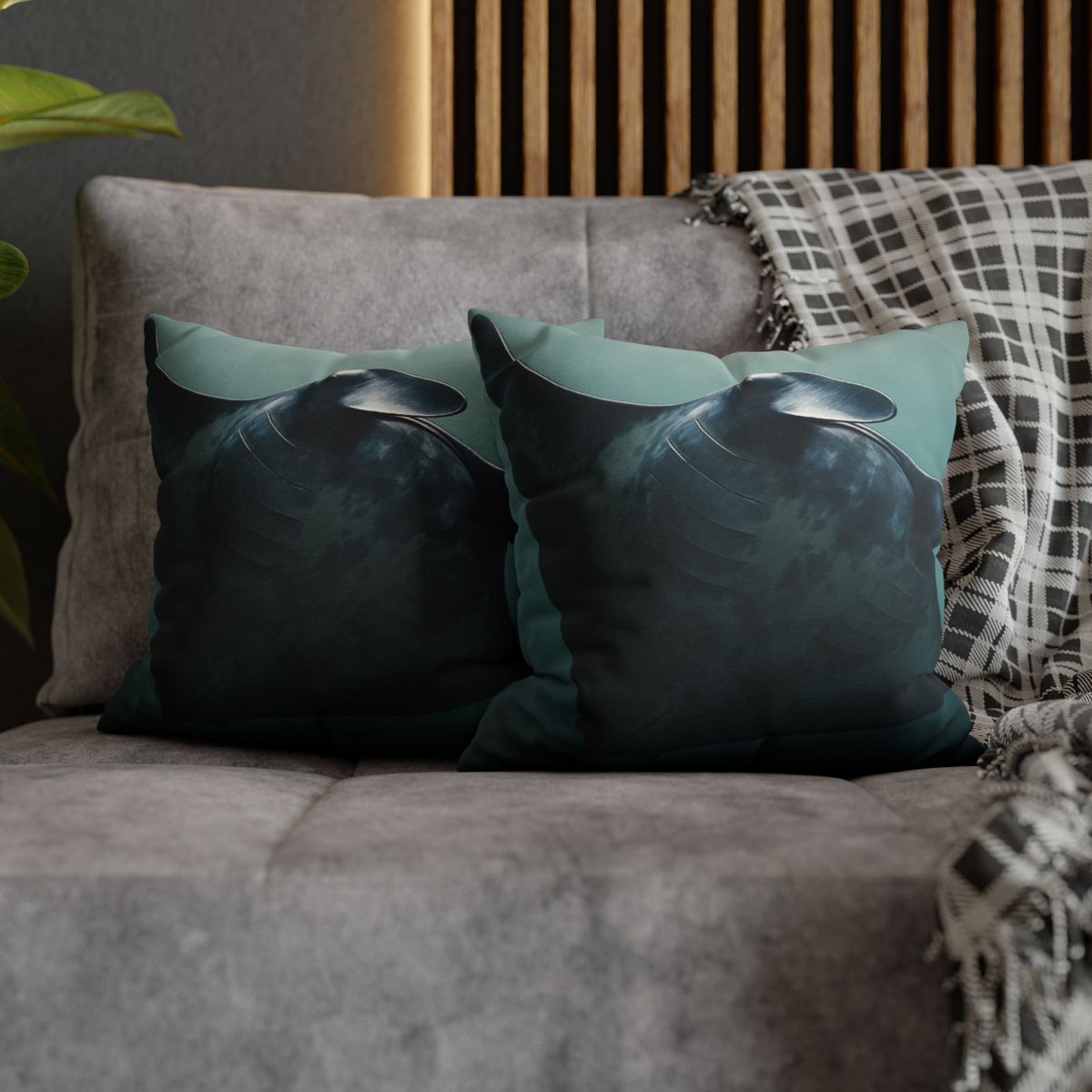 Nebula Glide Giant Manta Ray soft cotton pillow cases