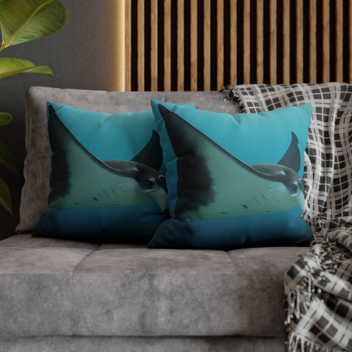 Tidal Wings Reef Manta Ray unique gift pillow cases