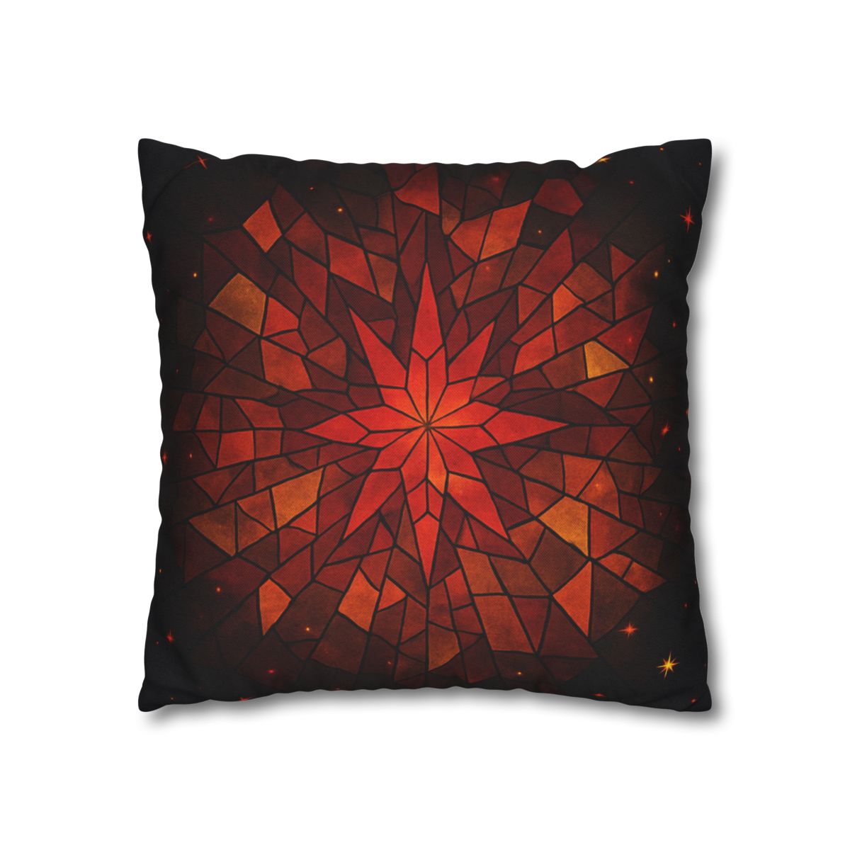 Crimson Starburst Mosaic comfortable bedding pillow covers