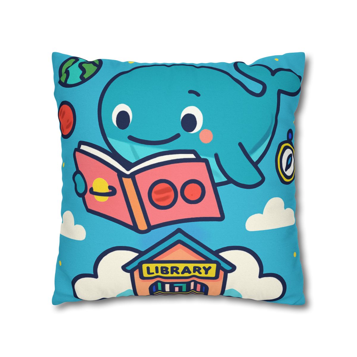 Nebula Library Sky Whale Reading Time soft cotton pillow cases