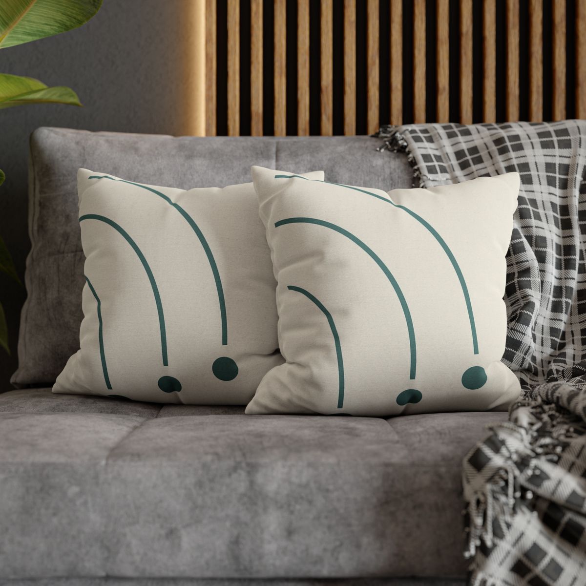 Balanced Arc And Dot Trio personalized pillow covers