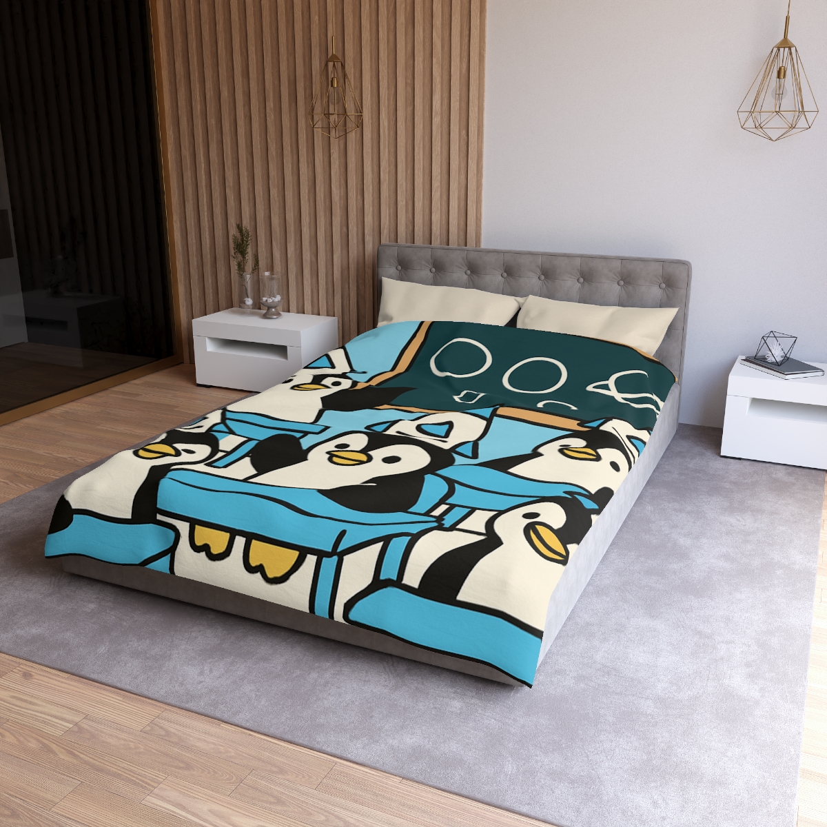 Rocket Penguin Class stylish duvet covers