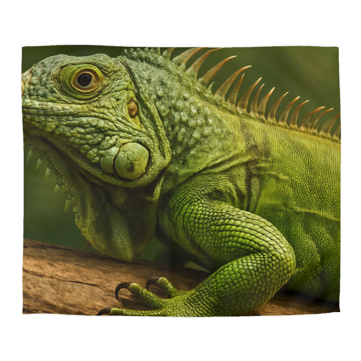 Verdant Stillness Green Iguana personalized bedding duvets