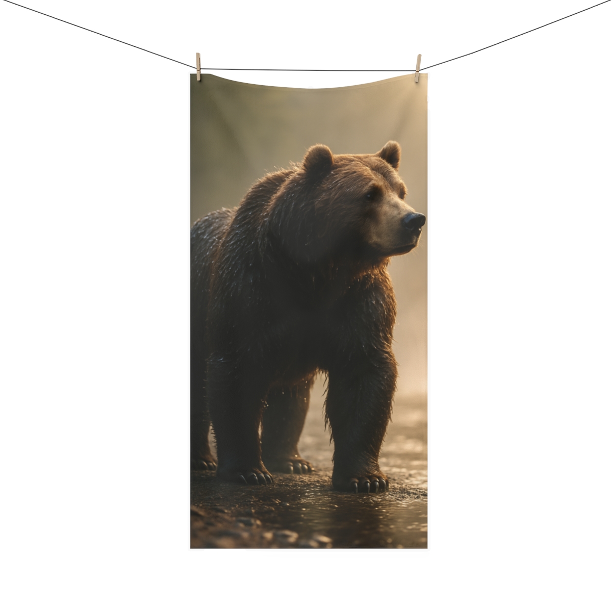 River King Grizzly Bear trendy hand towels