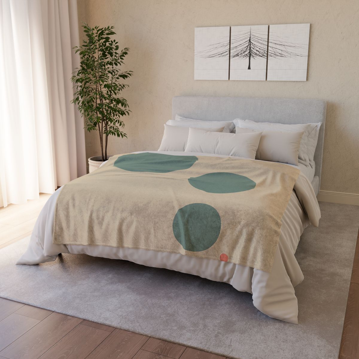 Quiet Triplet Of Offset Circles decorative home blankets