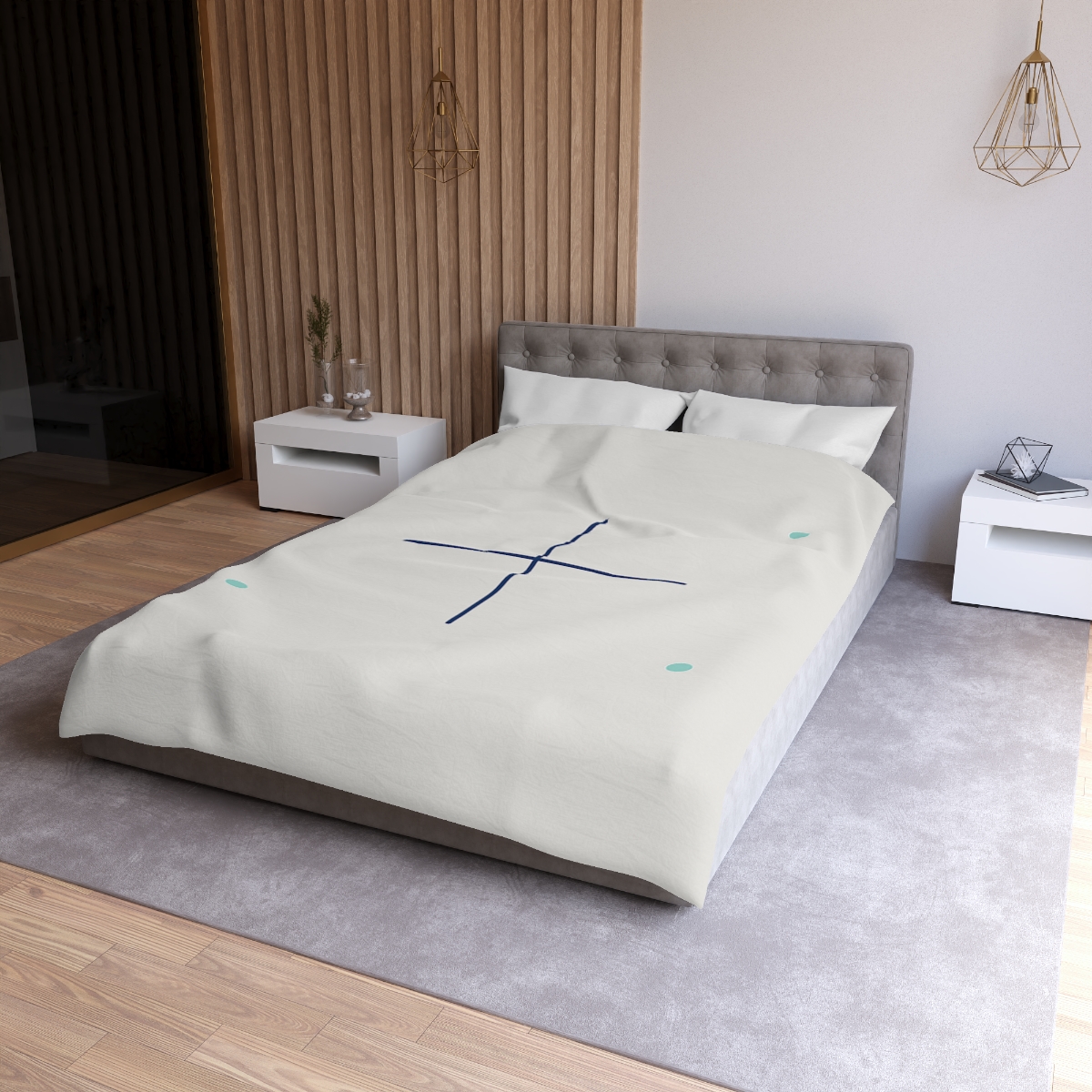 Sparse Meridian Cross And Dots stylish duvet covers