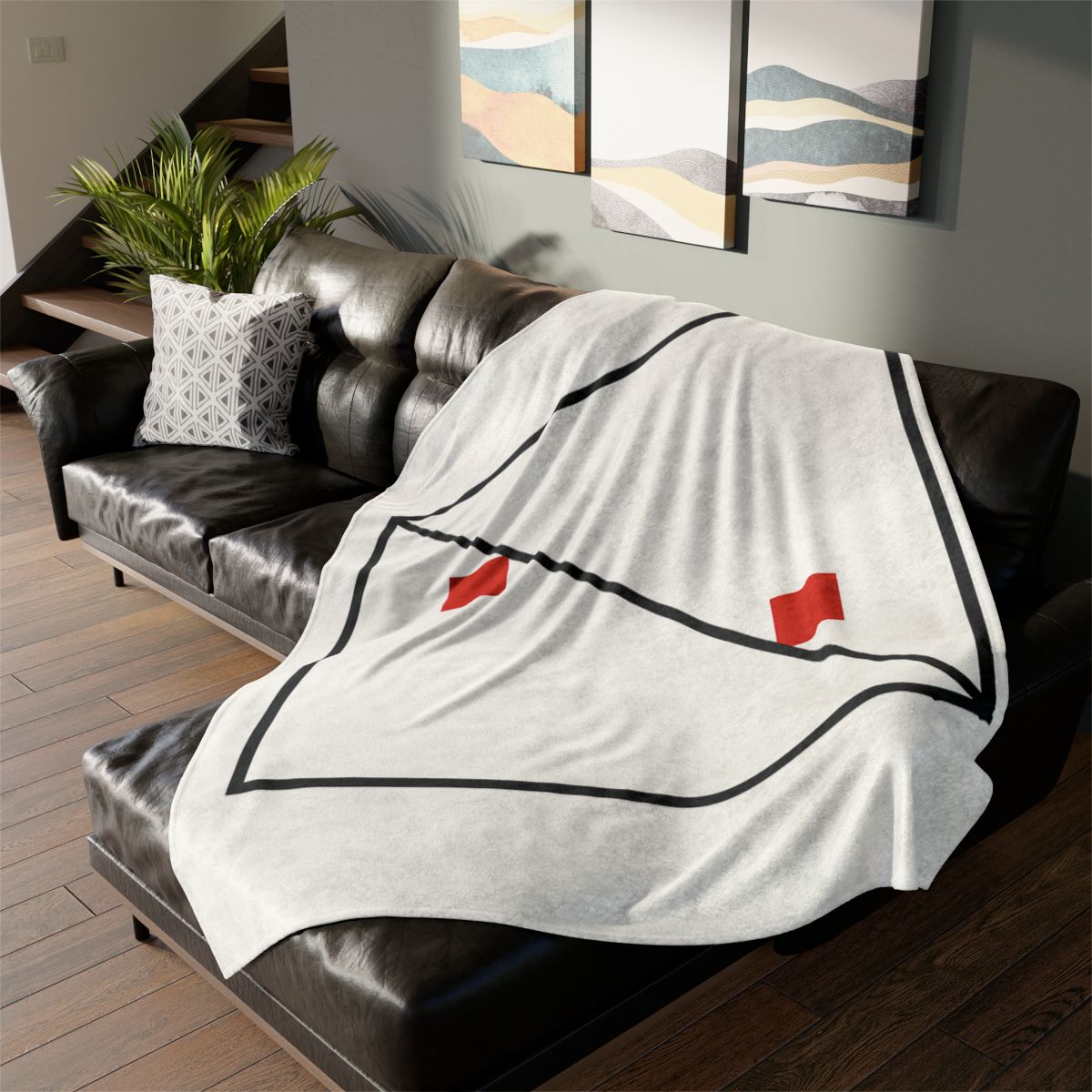 Diagonal Frame Split personalized cozy blankets