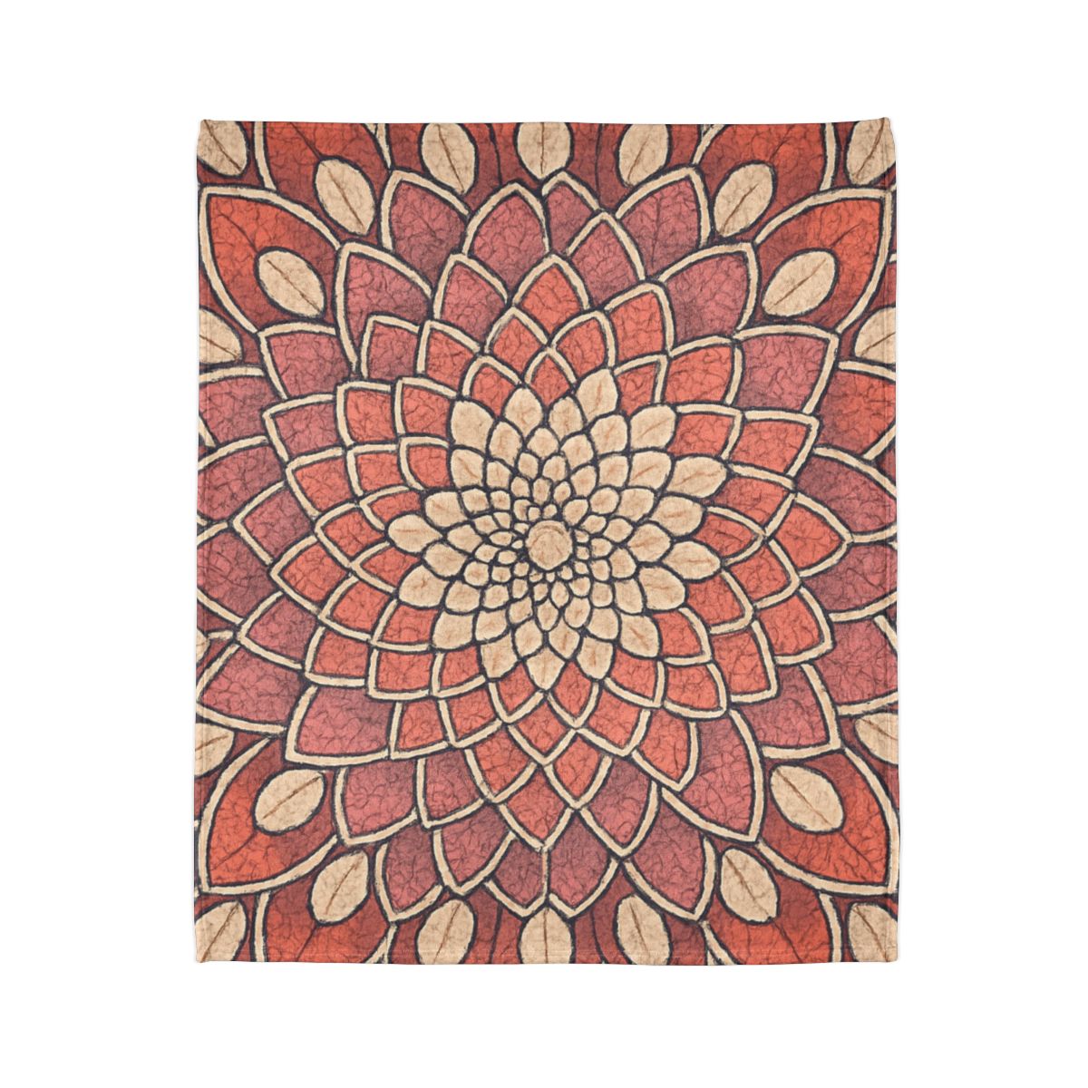 Bud Mosaic Fractal Bloom stylish throw blankets