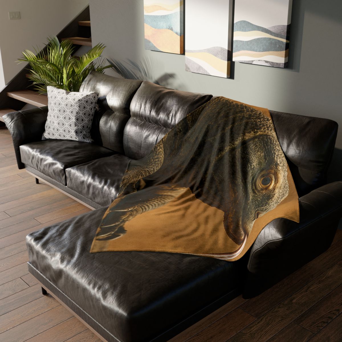 Ancient Sentinel Komodo Dragon stylish throw blankets
