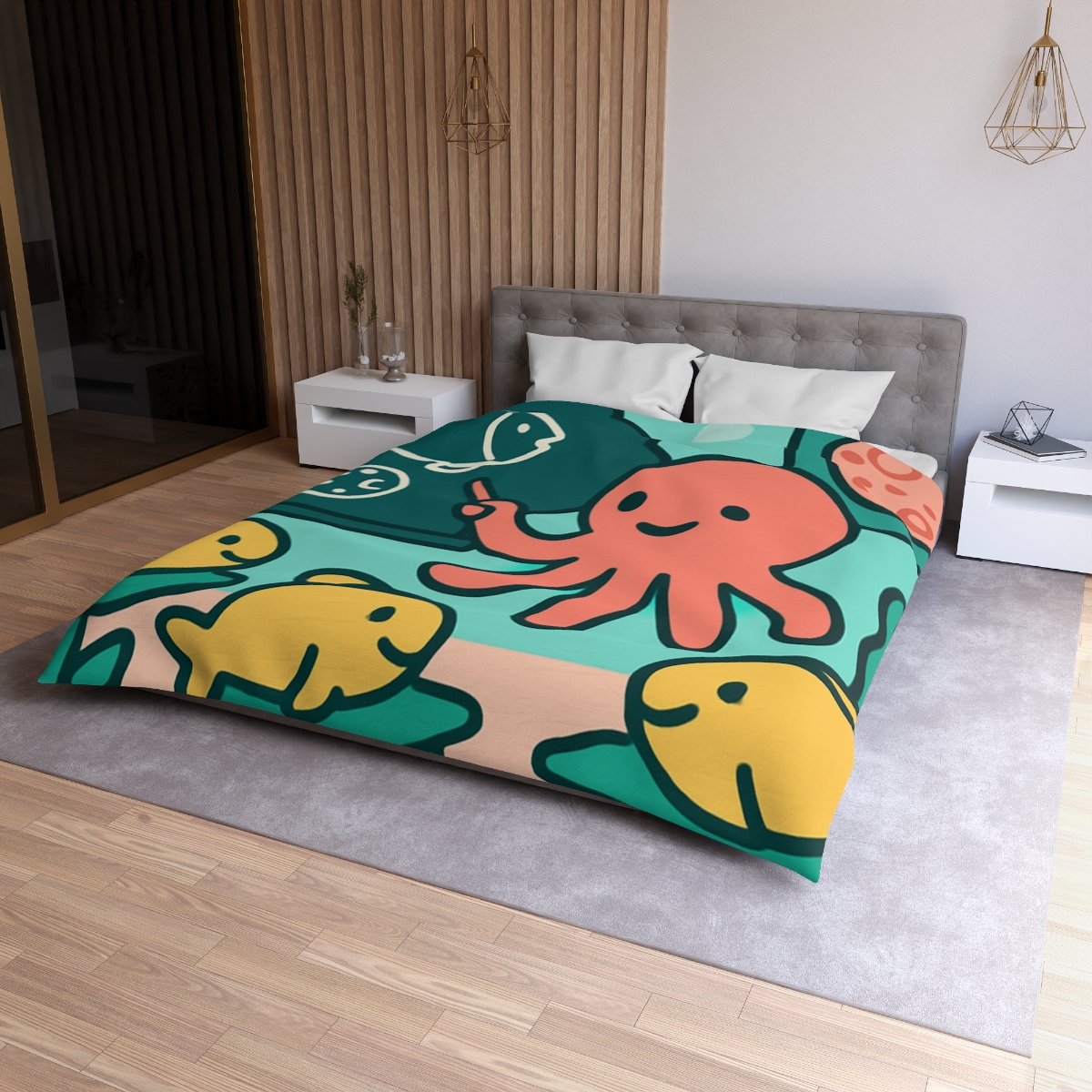 Cosmic Coral Classroom custom duvets