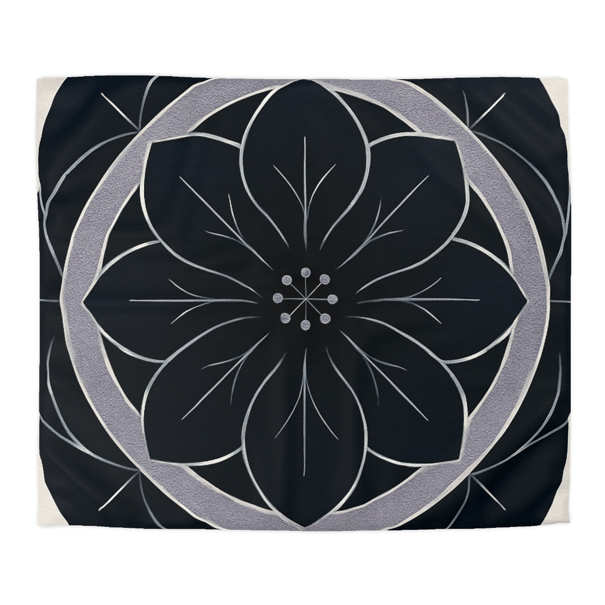 Petal Orbit Rosette designer printed duvets