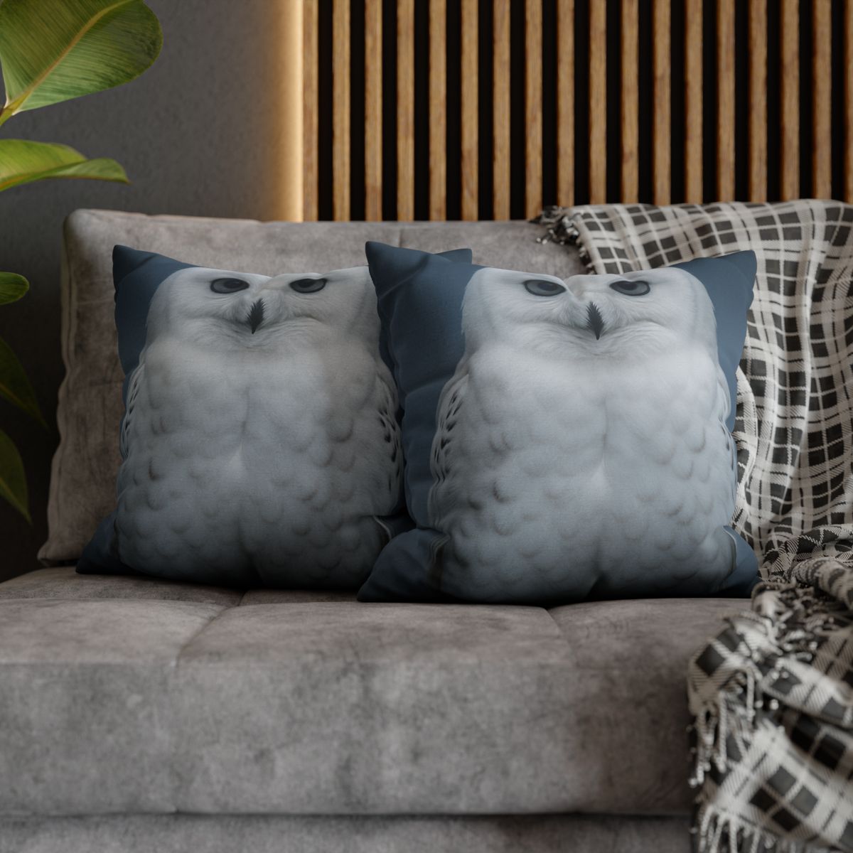 Midnight Watch Snowy Owl designer print pillow cases