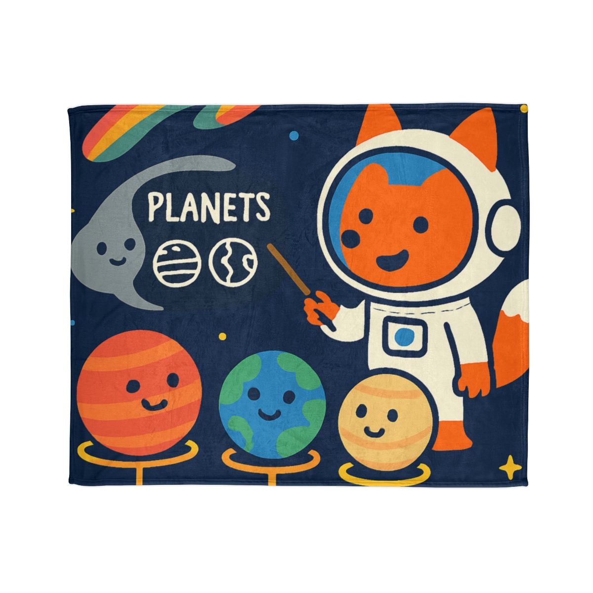 Comet Classroom With Astro Fox unique gift blankets