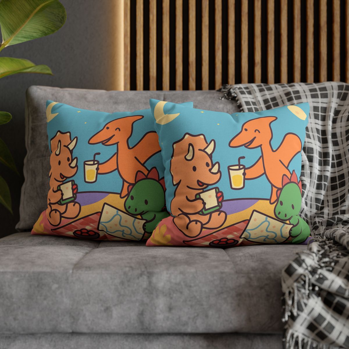 Planet Picnic With Dinosaurs custom pillow cases