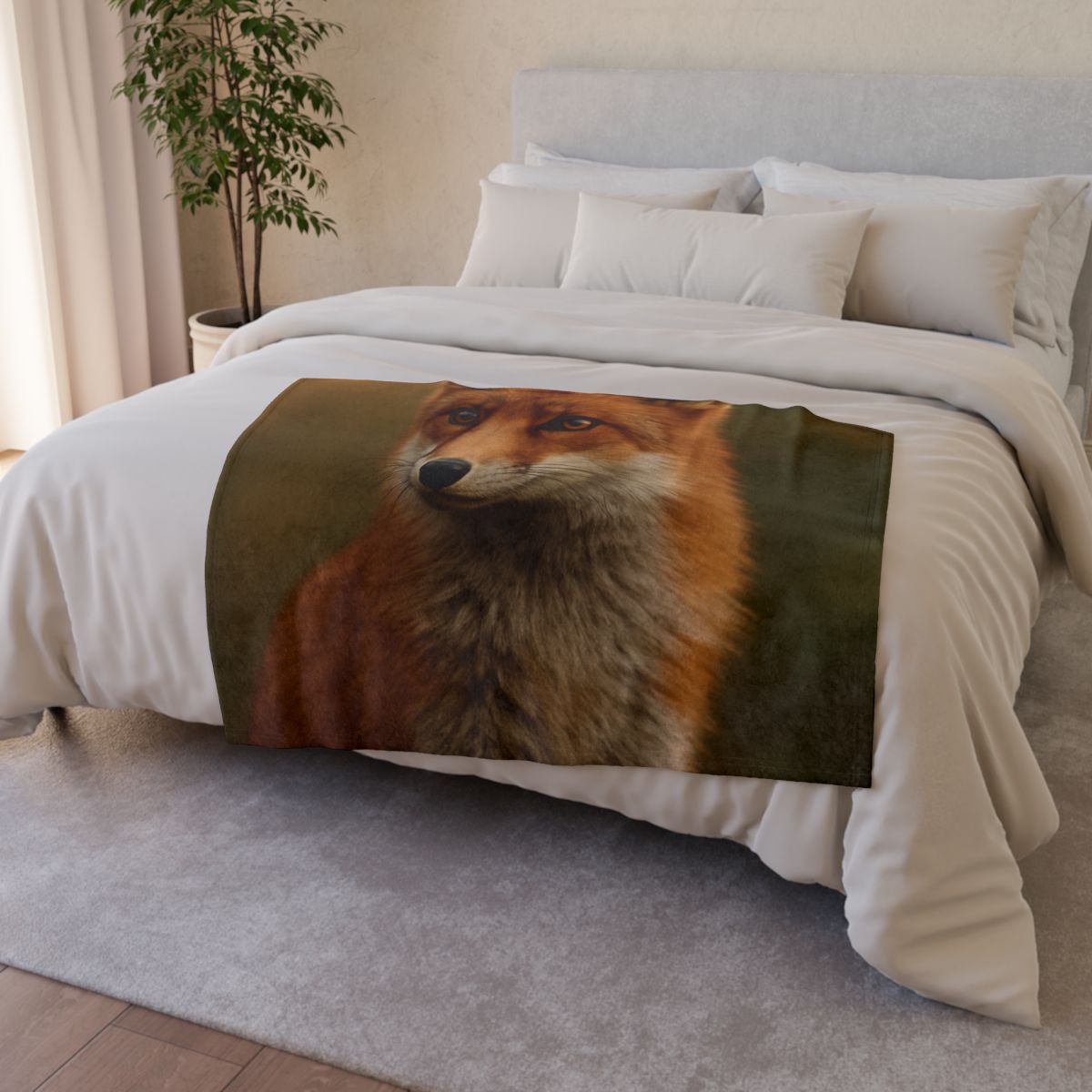 Crimson Whisper Red Fox unique gift blanketscustom blankets
