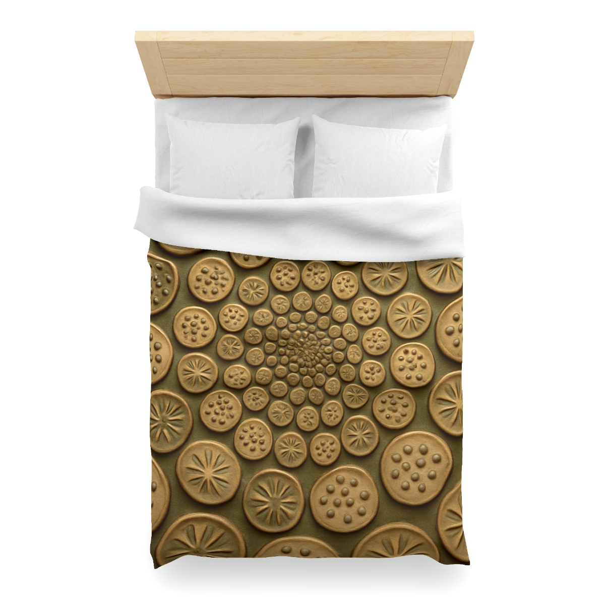 Seed Pod Micro Spiral Array designer printed duvets